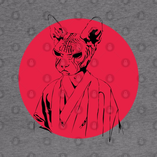 samurai cat by purplecrowshub